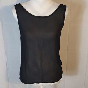 Aggie Sheer Black Tank Top